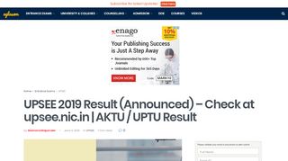 
                            3. UPSEE 2019 Result (Announced) – Check at upsee.nic.in ...