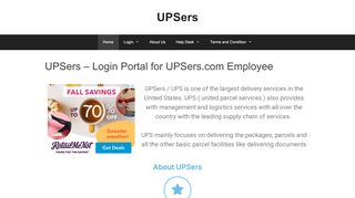 
                            4. UPSers – Login Portal for UPSers.com Employee