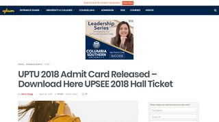 
                            11. UPTU 2018 Admit Card Released - admission.aglasem.com