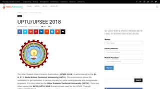 
                            7. UPTU/UPSEE 2018: Application Form, Exam …