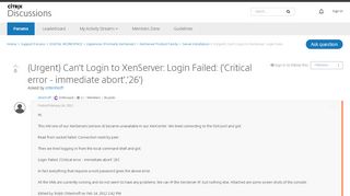 
                            7. (Urgent) Can't Login to XenServer: Login Failed ...