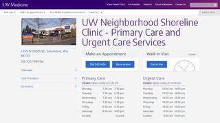 
                            3. Urgent Care, Walk-in Clinic | Shoreline | UW Medicine