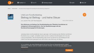 
                            5. Urteil zum Rundfunkbeitrag - Beitrag ist Beitrag - …