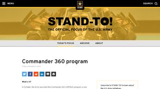 
                            3. U.S. Army STAND-TO! | Commander 360 program