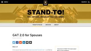 
                            3. U.S. Army STAND-TO! | GAT 2.0 for Spouses