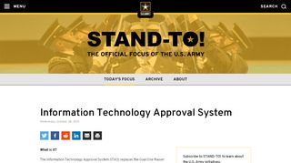 
                            2. US Army STAND-TO! | Information Technology Approval System