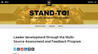 
                            4. U.S. Army STAND-TO! | Leader development through the Multi ...