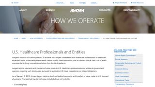 
                            3. U.S. Healthcare Professionals and Entities | Amgen