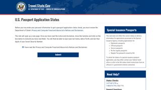 
                            10. U.S. Passport Application Status