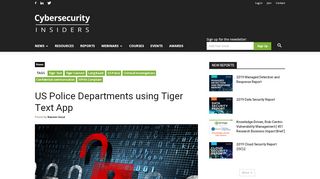 
                            4. US Police Departments using Tiger Text App - Cybersecurity ...