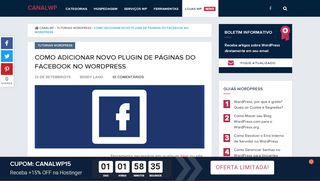 
                            6. Usando Novo Plugin de Páginas do Facebook no WordPress