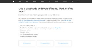 
                            4. Use a passcode with your iPhone, iPad, or iPod touch - Apple ...