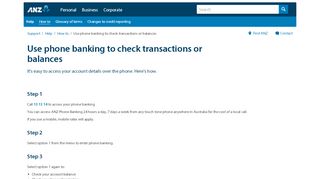 
                            4. Use phone banking to check transactions or balances | ANZ