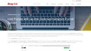 
                            3. Use Purple WiFi as the External Hotspsot Portal Server | DrayTek