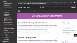 
                            3. Use SafeAssign in Assignments | Blackboard Help