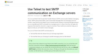 
                            10. Use Telnet to test SMTP communication on …