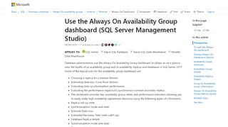 
                            1. Use the Always On Availability Group dashboard …