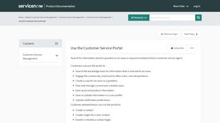 
                            2. Use the Customer Service Portal - ServiceNow Product Documentation