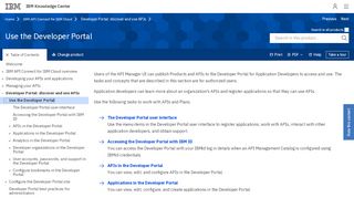 
                            1. Use the Developer Portal - IBM