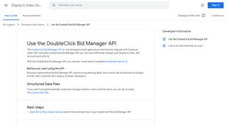 
                            9. Use the DoubleClick Bid Manager API - …