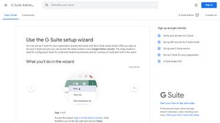 
                            4. Use the G Suite setup wizard - G Suite Admin Help