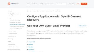 
                            7. Use Your Own SMTP Email Provider - Auth0