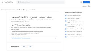 
                            5. Use YouTube TV to sign in to network sites - YouTube TV Help