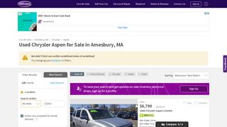 
                            7. Used Chrysler Aspen for Sale in Amesbury, MA | Cars.com