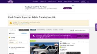 
                            8. Used Chrysler Aspen for Sale in Framingham, MA | Cars.com