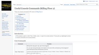 
                            2. Useful Console Commands (Killing Floor 2) - Killing Floor 2 Wiki