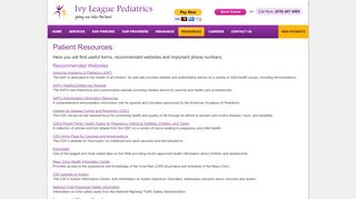 
                            1. Useful Information for Pediatric Care | Ivy League Pediatrics