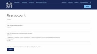 
                            2. User account | ACNB Bank