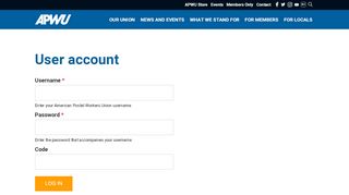 
                            4. User account | American Postal Workers Union