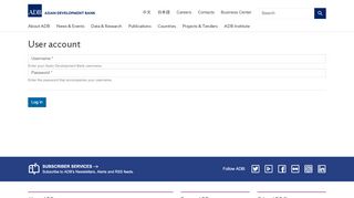 
                            7. User account | Asian Development Bank