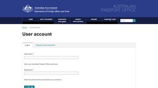 
                            2. User account | Australian Passport Office