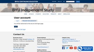 
                            2. User account | BYU Independent Study