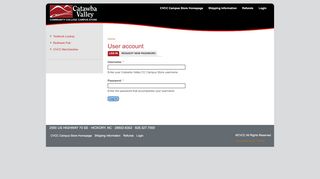 
                            8. User account | Catawba Valley CC Campus Store