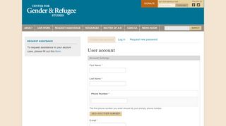 
                            1. User account | Center for Gender and Refugee Studies