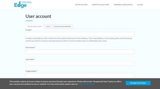 
                            3. User account | EDGE