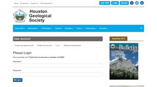 
                            1. User account | Houston Geological Society