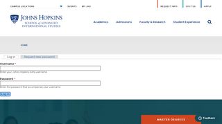 
                            7. User account | Johns Hopkins SAIS