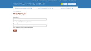 
                            2. User account | Kansas City Public Library