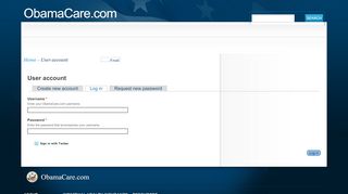 
                            1. User account - ObamaCare.com|