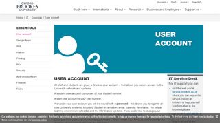 
                            4. User account - Oxford Brookes University