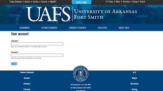 
                            6. User account | University of Arkansas - Fort Smith | UAFS