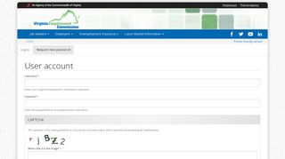 
                            4. User account | Virginia Employment Commission