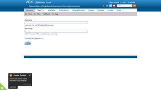 
                            2. User account | VOX, CEPR Policy Portal