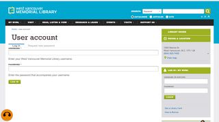 
                            6. User account | West Vancouver Memorial Library