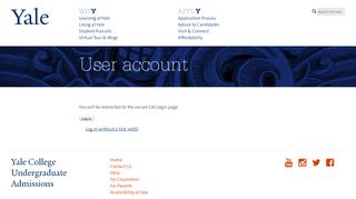 
                            2. User account | Yale College Undergraduate Admissions
