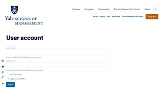 
                            5. User account | Yale School of Management
